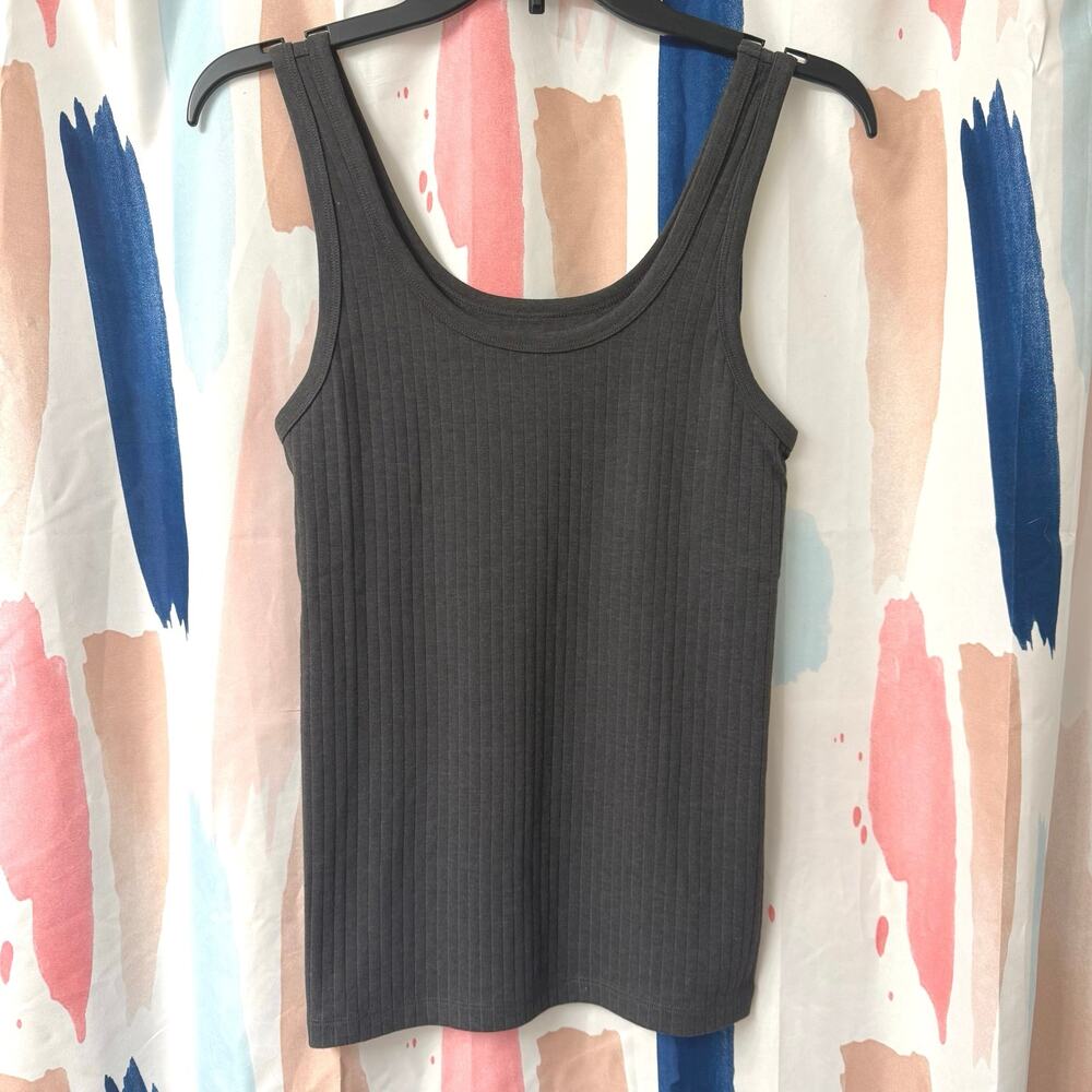 Aerie Dark Gray Wide Ribbed Tank Top Size Medium